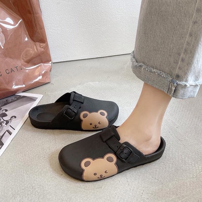 Sục nhựa cute hình gấu 2 màu đen trắng siêu dẻo cho nữ
