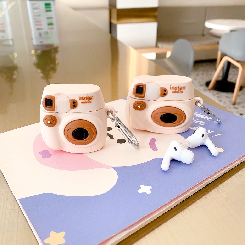 Ốp Bảo Vệ Hộp Đựng Tai Nghe Airpods 1/2/3 Hình Máy Ảnh One time Xinh Xắn