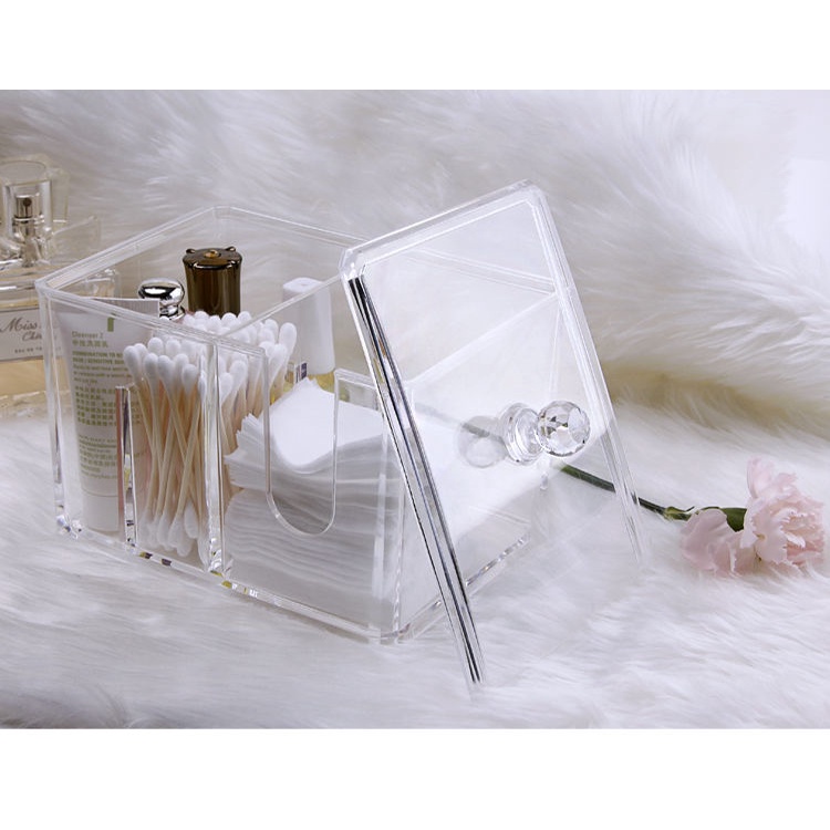 Hộp Đựng Tăm Bông Bằng Acrylic Trong Suốt Chống Bụi