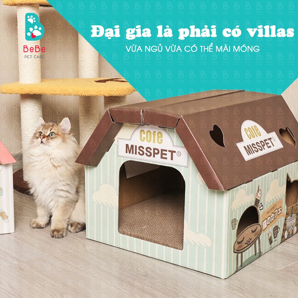[Siêu Xinh - Kèm Catnip] Villas &amp; Nhà Xịn Kèm Cào Móng Cho Mèo Cực Kỳ Dễ Thương - Đồ Chơi Cho Các Boss Mèo