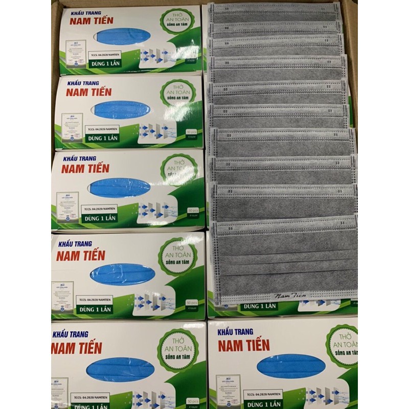 Khẩu trang y tế 4 lớp kháng khuẩn chính hãng một hộp 50 chiếc