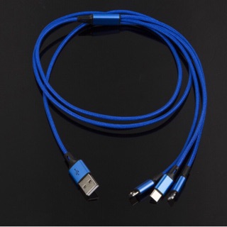 Cáp sạc điện thoại đa năng 3 đầu TYPE C-LIGHTNING-MICRO USB