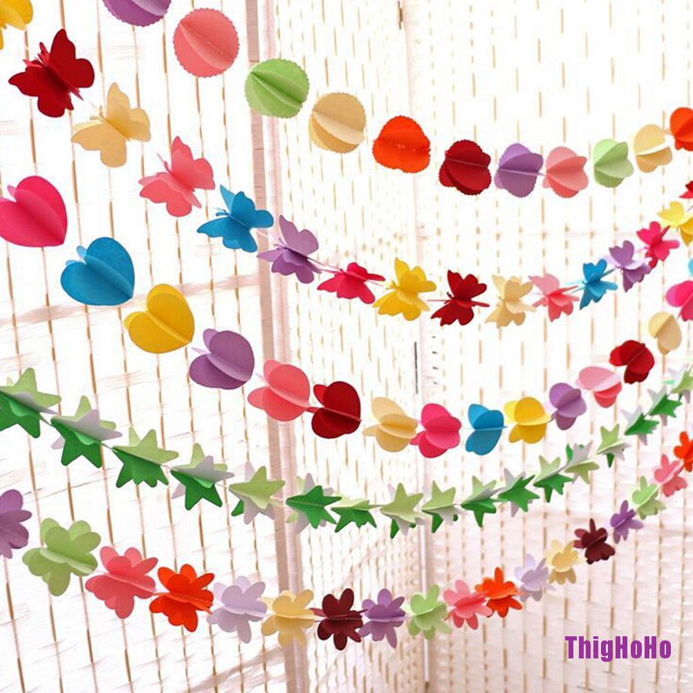 Dây treo trần nhà hình trái tim 3D đẹp mắt bằng giấy dùng trang trí tiệc cưới / sinh nhật