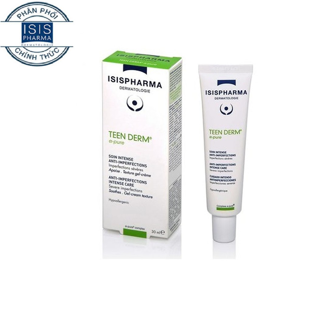 Kem hỗ trợ điều trị mụn chuyên sâu TEEN DERM a - PURE - ISIS PHARMA