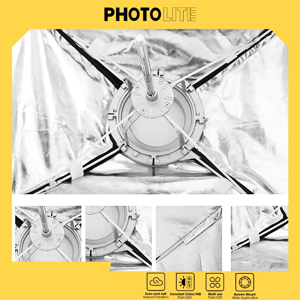 Quick softbox tản sáng chữ nhật 80x120 cm Photolite PA165 thao tác nhanh làm mềm ánh sáng đèn Flash/Led
