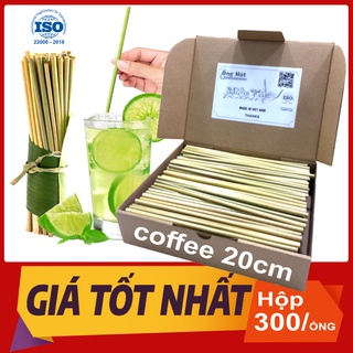 Hộp 300 ống hút cỏ bàng coffee 20cm [BẢO HÀNH 12 tháng]  MIỀN TÂY XANH - Chứng nhận ISO 22000-HACCP-OCOP