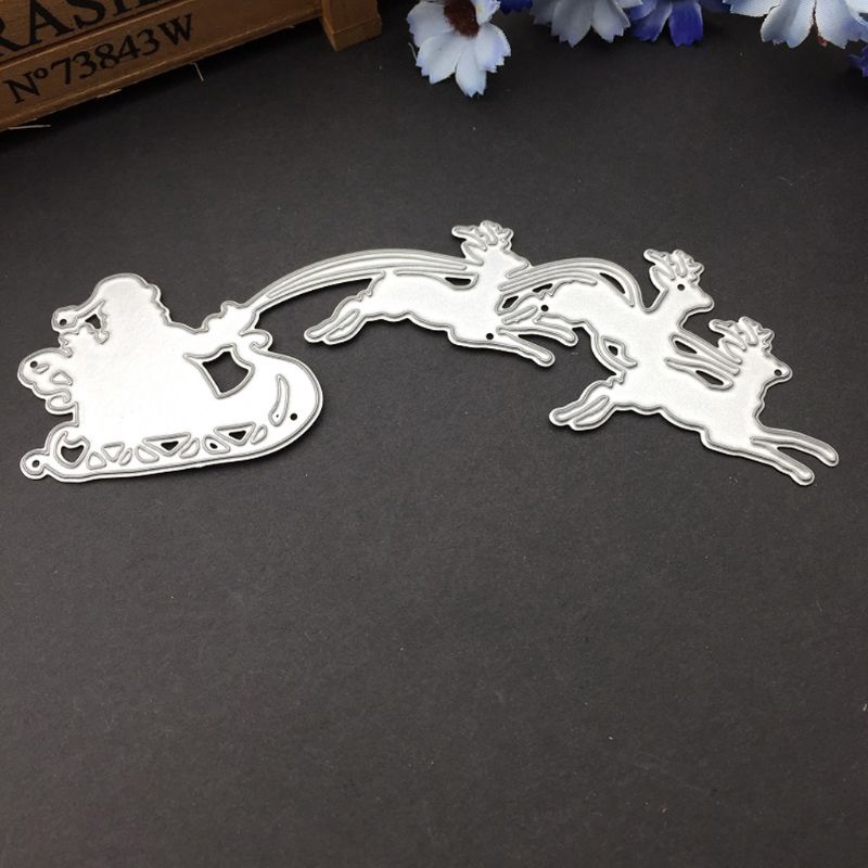 Khuôn mẫu kim loại cắt in nổi trang trí hình Santa Claus &amp; tuần lộc
