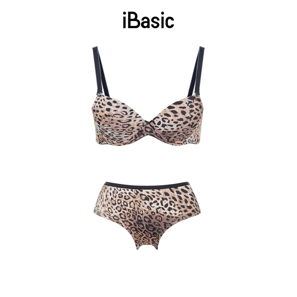 Set áo ngực có gọng mút vừa cup demi hoạ tiết iBasic BRAW150 và quần PANW150