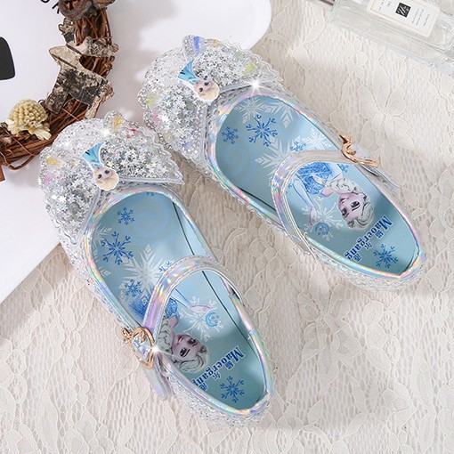 Giày búp bê công chúa elsa cao cấp cho bé gái 2-6 tuổi có kim tuyến lấp lánh