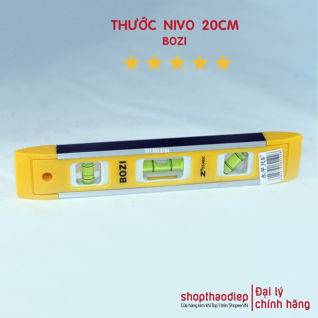 [HÀNG TỐT - GIÁ RẺ] Thước Thủy Nivo Cân Bằng 20cm hiệu BOZI, Thước Cân Bằng Mini 20cm