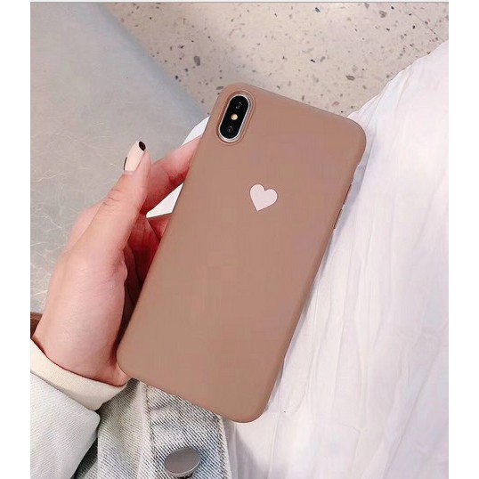 Ốp điện thoại silicon màu trơn họa tiết trái tim nhỏ xinh xắn cho iPhone 6 6s plus 7 8 plus X XS XR | BigBuy360 - bigbuy360.vn