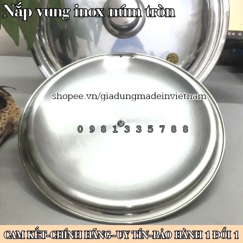 Nắp vung inox VIETCOOK dùng cho nồi, chảo, quánh đủ size 14, 16, 18, 20, 22, 24, 26, 28, 30, 32 cm