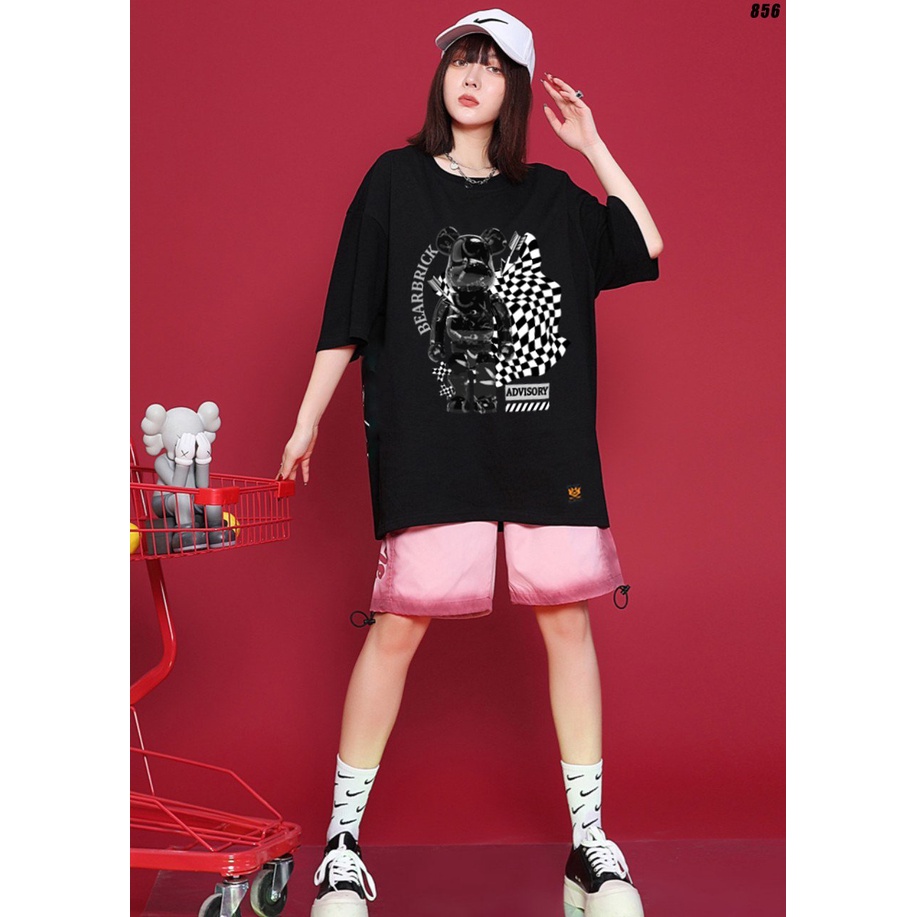 Áo thun nam nữ tay lỡ unisex form rộng Gấu Bear Brick Caro 856.