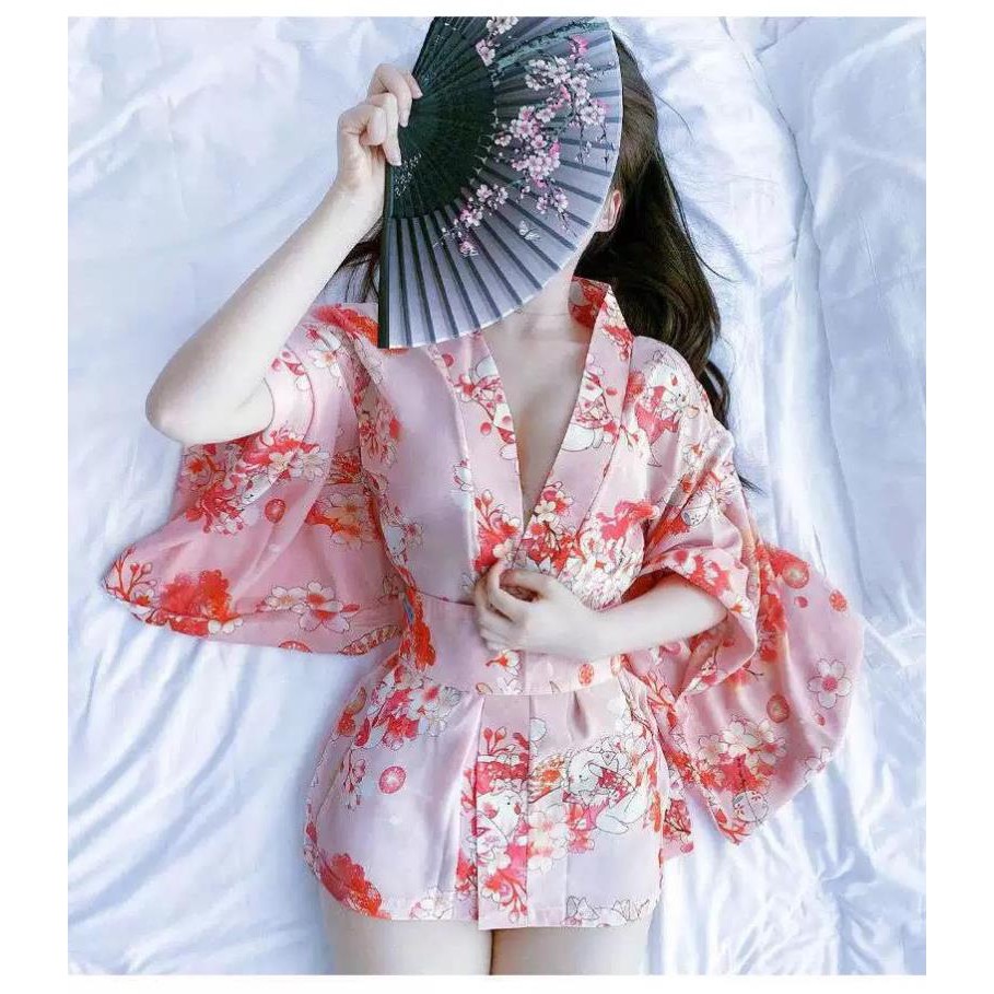 Đầm ngủ sexy phong cách Kimono Nhật Bản gợi cảm