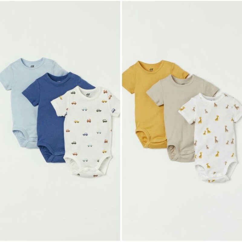 Set 3 bodychip HM H&amp;M UK US sz 2-4m đến 12-18m