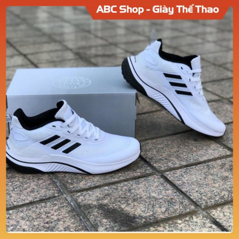 Giày Sneaker Nam Nữ Adida,s Alphamagma Trắng vạch Đen, Giầy Alphabounce đen trắng ghi