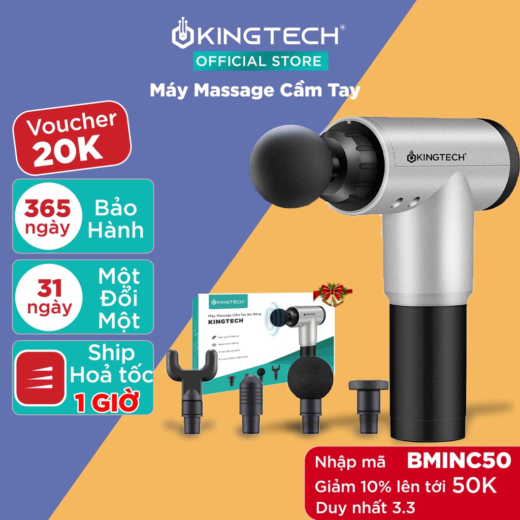 Máy Massage Cầm Tay KINGTECH TY-602 - Súng Mát Xa Toàn Thân 6 Cấp Độ