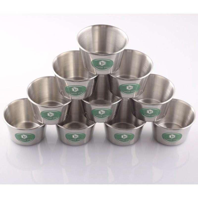 Khuôn Bánh Flan Inox 304 Cuốn Miệng Có Nắp