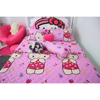 Bộ Drap giường cotton poly cao cấp Kitty đáng yêu (chọn mẫu)