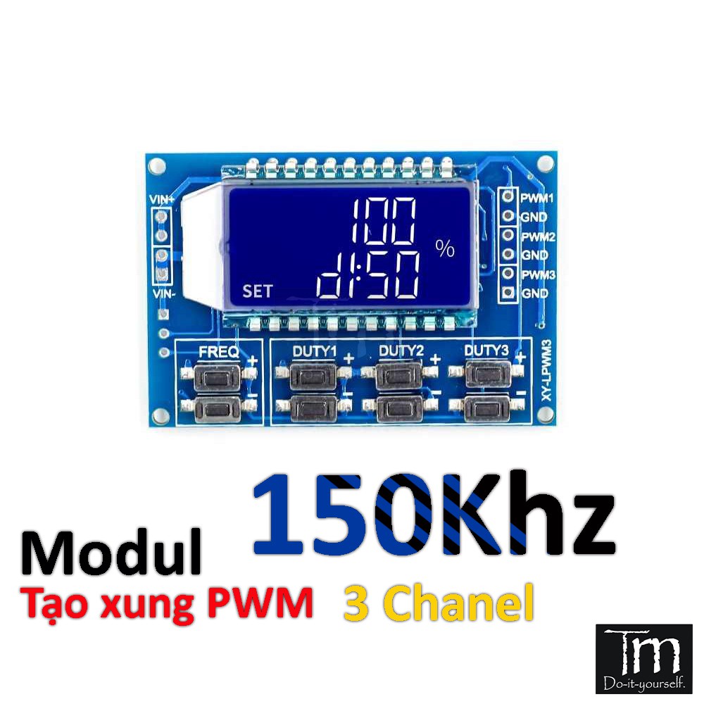 Mạch Phát Xung PWM 3 Kênh Hiển Thị LCD