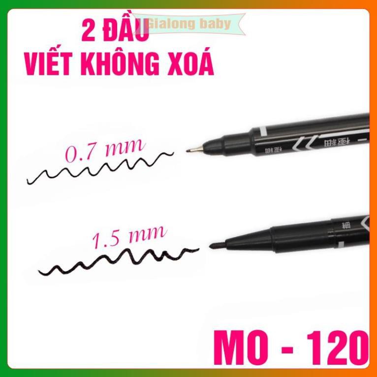 Hộp 10 bút lông dầu, bút dạ kính, ghi túi trữ sữa, bút ghi nhãn đĩa CD, mực dầu không xoá, viết trên nhiều chất liệu