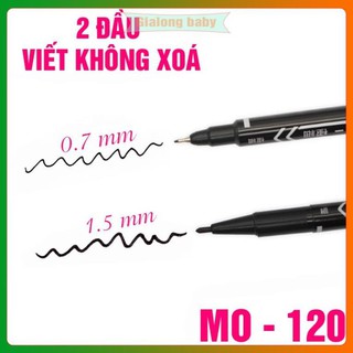 Hộp 10 bút lông dầu, bút dạ kính, ghi túi trữ sữa, bút ghi nhãn đĩa CD, mực dầu không xoá, viết trên nhiều chất liệu