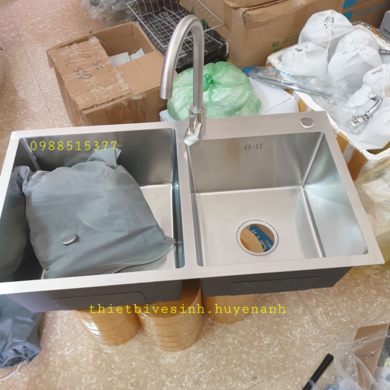 Combo Chậu+ vòi rửa bát sus 304 Korea.0