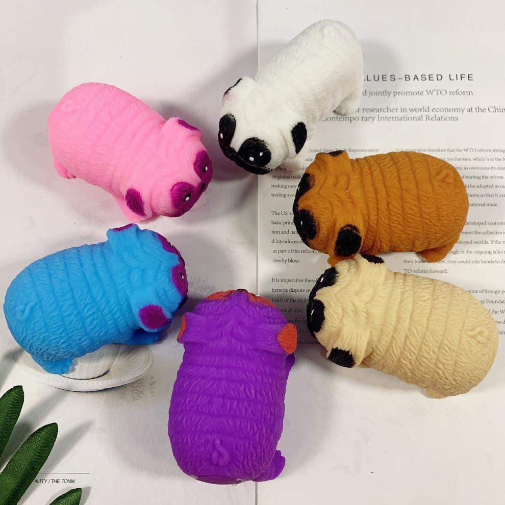 SQUISHY Con Chó PUG chó Pitbull Kéo dài cực đáng yêu mochi slime gudetama