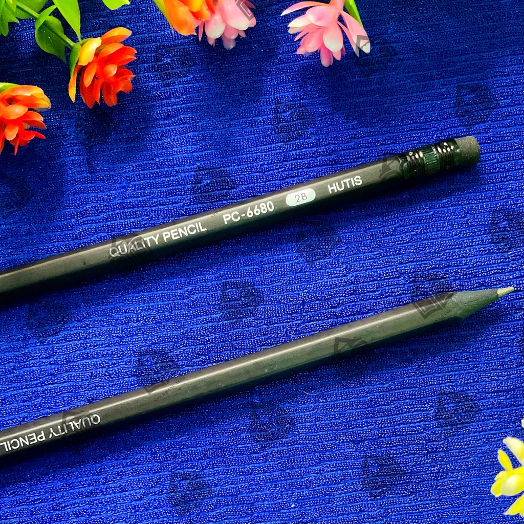 Bút Chì Gỗ 2B HUTIS PC-6680 Có Đầu Tẩy