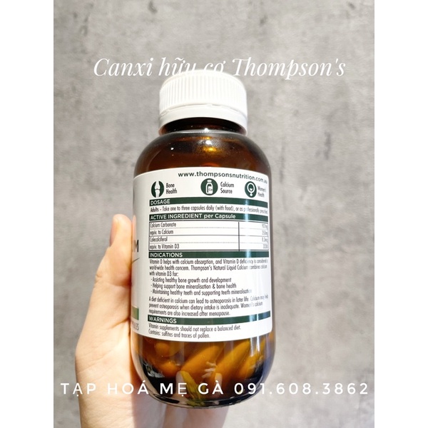 Viên nang bổ sung Canxi Natural Liquid Calcium Thompson’s