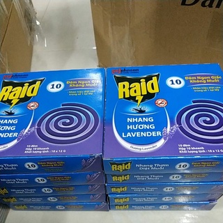 Combo 10 hộp nhang muỗi raid hương lavender, diệt muỗi hiệu quả