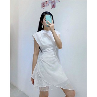 VÁY TRẮNG THIẾT KẾ LỤA PHỐI REN