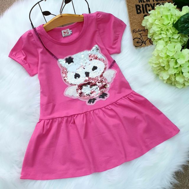 Đầm thêu đắp Mèo kim sa (10-26kg)