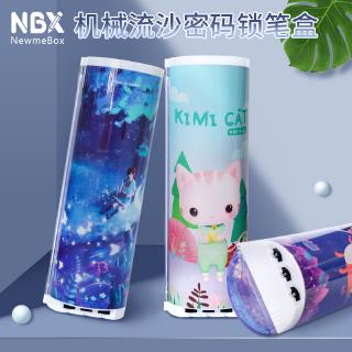 Nbx Tik Tok Mật khẩu thông minh Hộp văn phòng phẩm Hộp đựng bút chì lấp lánh cơ học yêu thích dành cho học sinh