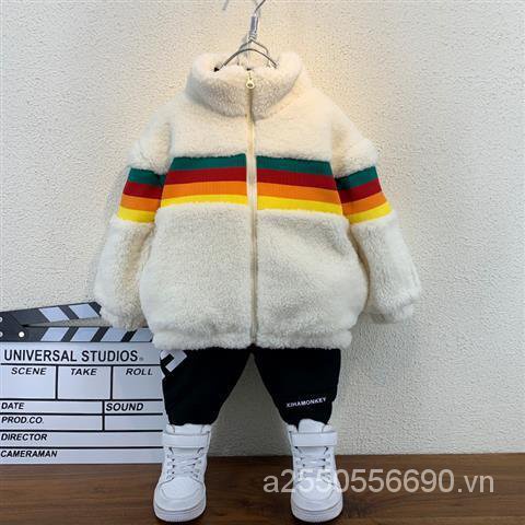 Áo khoác lông cừu dày dặn thời trang thu đông mới cho bé