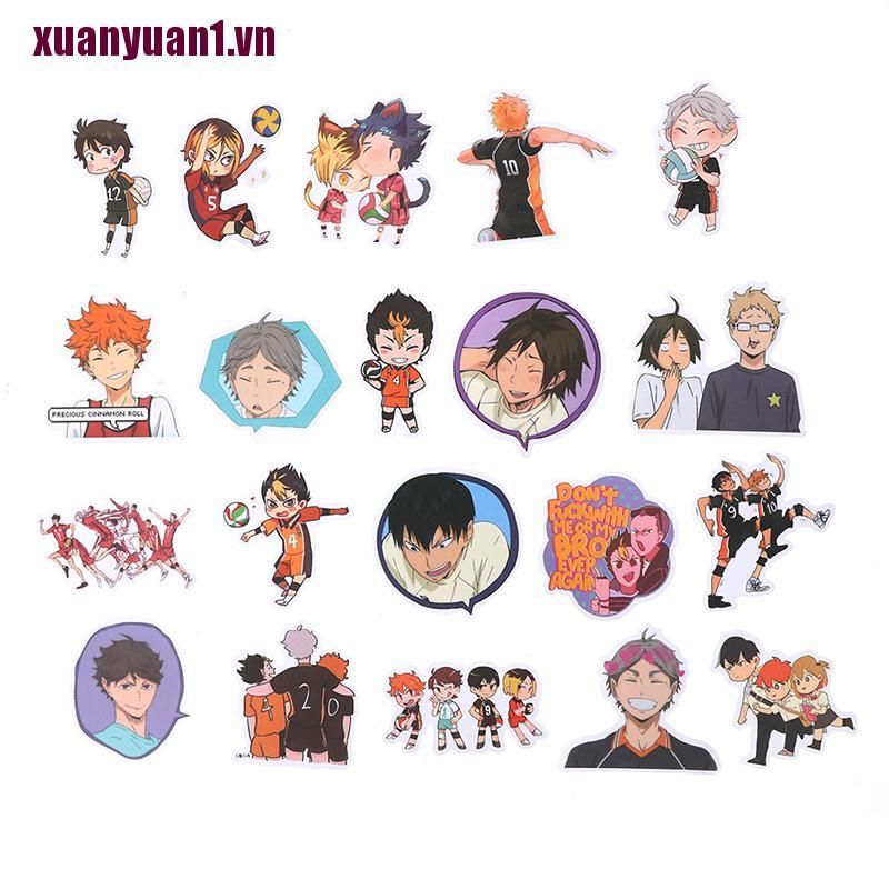 [xuanyuan1] 50 Miếng Dán Anime Haikyuu PVC Cho Hành Lý Laptop Ván Trượt DIY