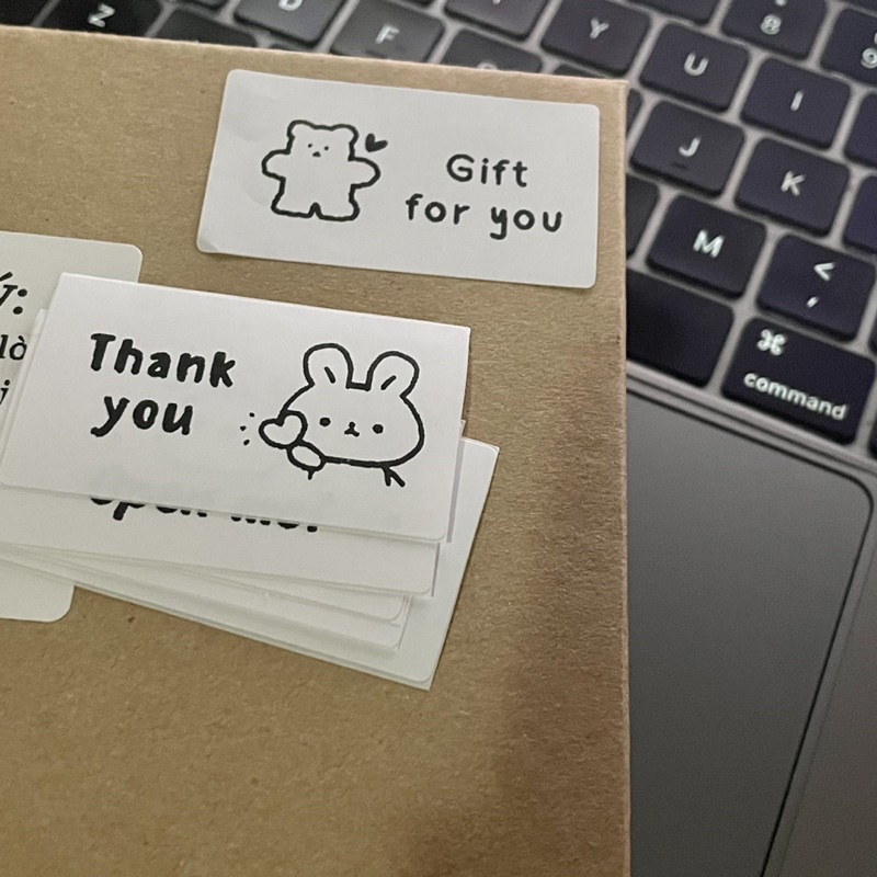 Tem dán mini dễ thương trang trí niêm phong hàng hoá