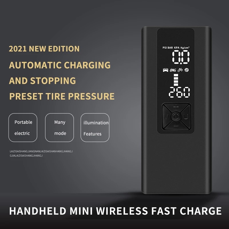 Máy Bơm Hơi Điện Tử Không Dây Kích Thước Nhỏ Gọn Tiện Dụng Cho Lốp Xe Hơi