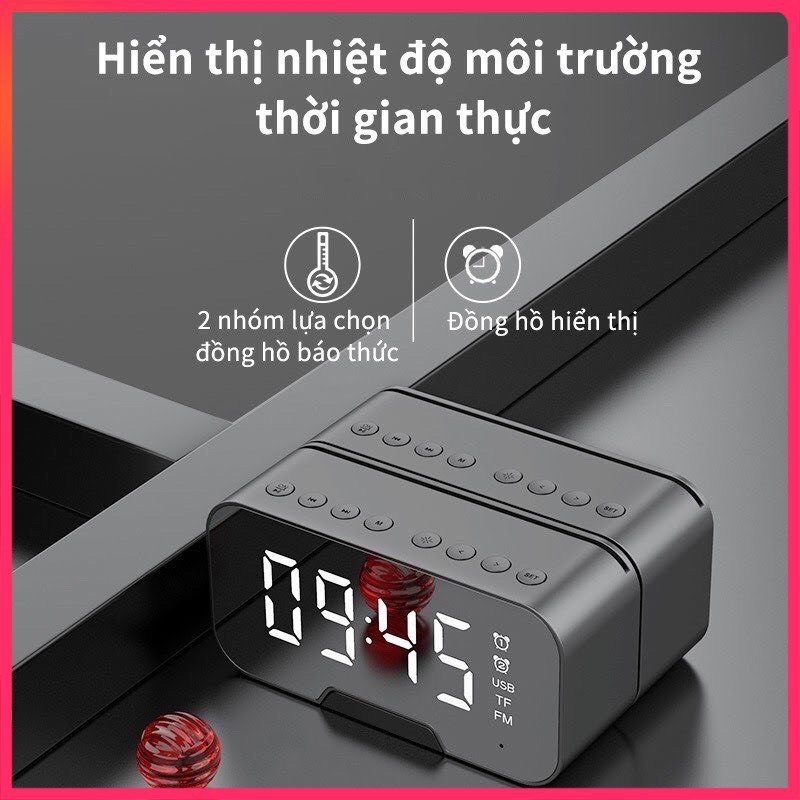 Loa Bluetooth G10 Plus Âm Thanh Tuyệt Vời Kiêm Đồng Hồ Báo Thức Màn Hình Hiển Thị LED Nghe Đài FM RADIO