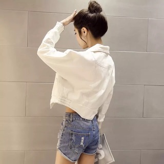 Áo khoác jean trắng