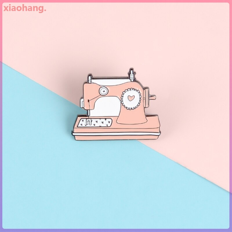 Ghim cài áo phối hình máy may màu cam thời trang dành cho nữ