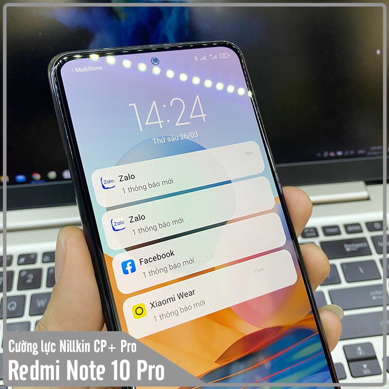 Kính cường lực Nillkin CP+ PRO cho Xiaomi Redmi Note 10 Pro - FULL viền đen - Hàng nhập khẩu