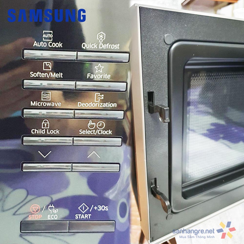 Lò vi sóng tráng men Samsung Hàn Quốc MS23K3513AS dung tích 23L công suất 800W sản xuất Malaysia