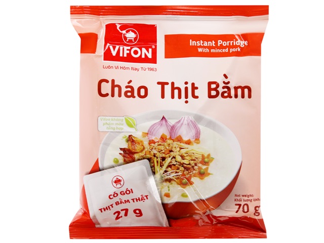 CHÁO THỊT GÀ/ CHÁO SƯỜN VIFON 70G CÓ GÓI THỊT