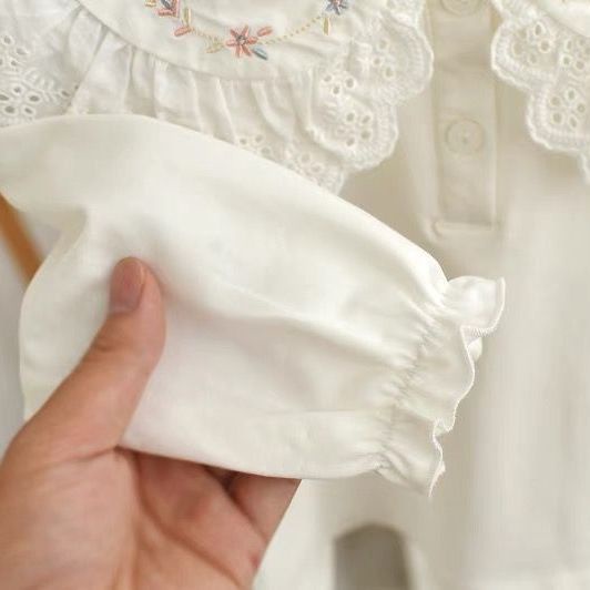 Áo Sơ Mi Trắng Tay Dài Thời Trang Xuân Thu Dành Cho Bé Gái