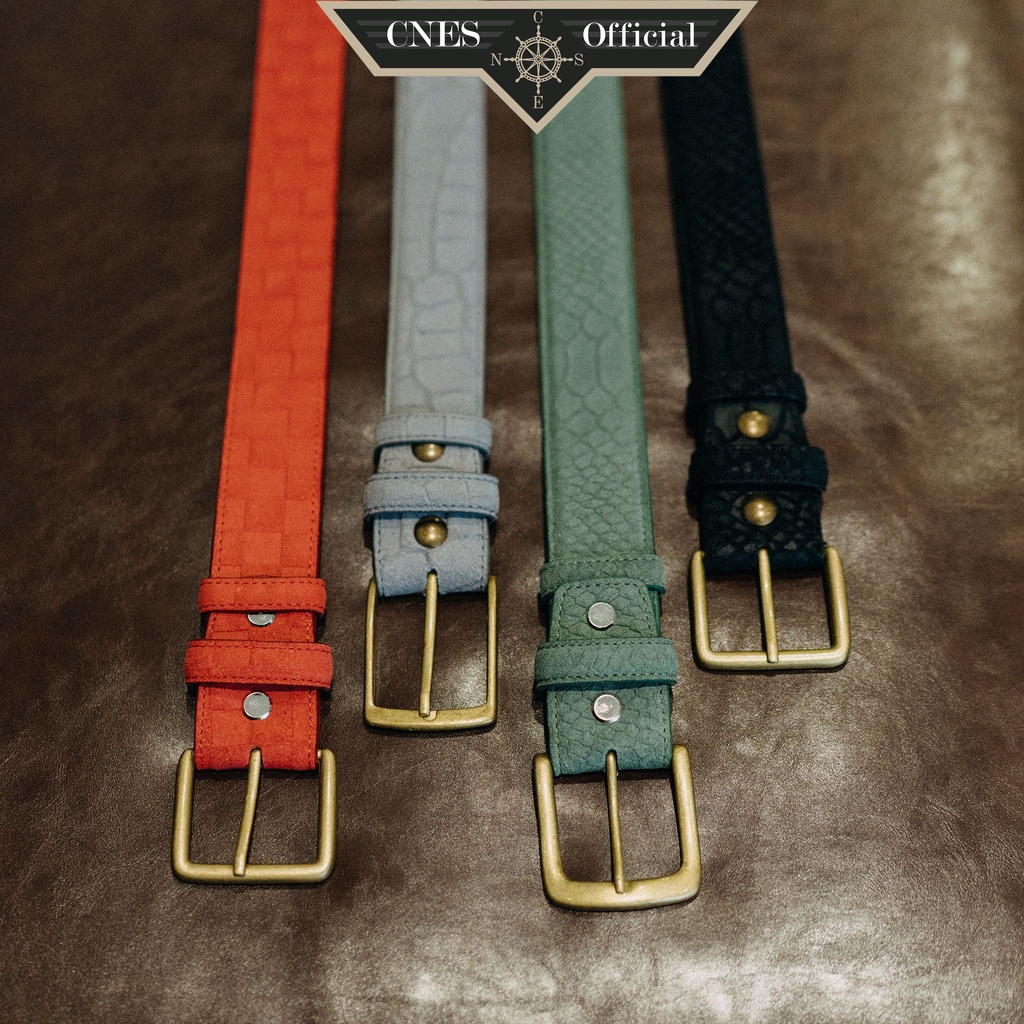 Thắt Lưng Nam Thời Trang Mặt Khóa Kim Chất Liệu Da Bò Cao Cấp Thương Hiệu CNES