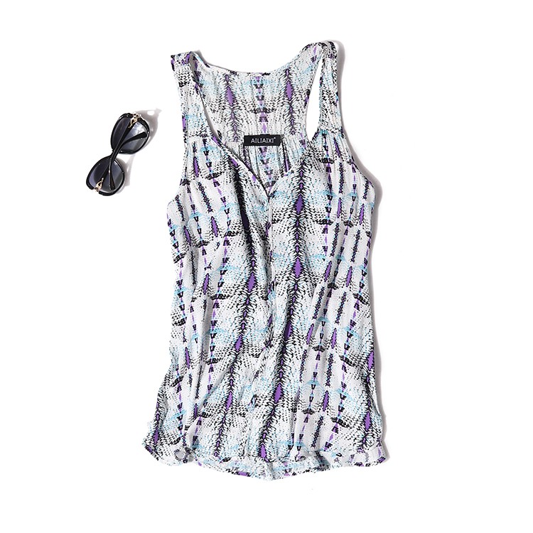 Áo sát nách hoa văn phối size S