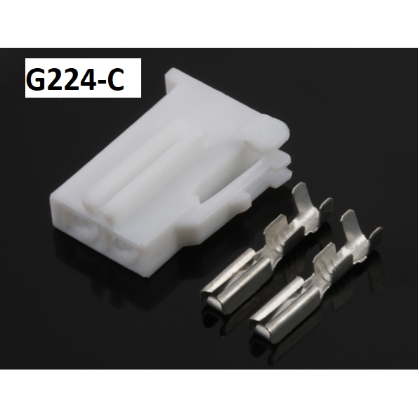 G224-Giắc cắm màu trắng 2mm 2 lỗ