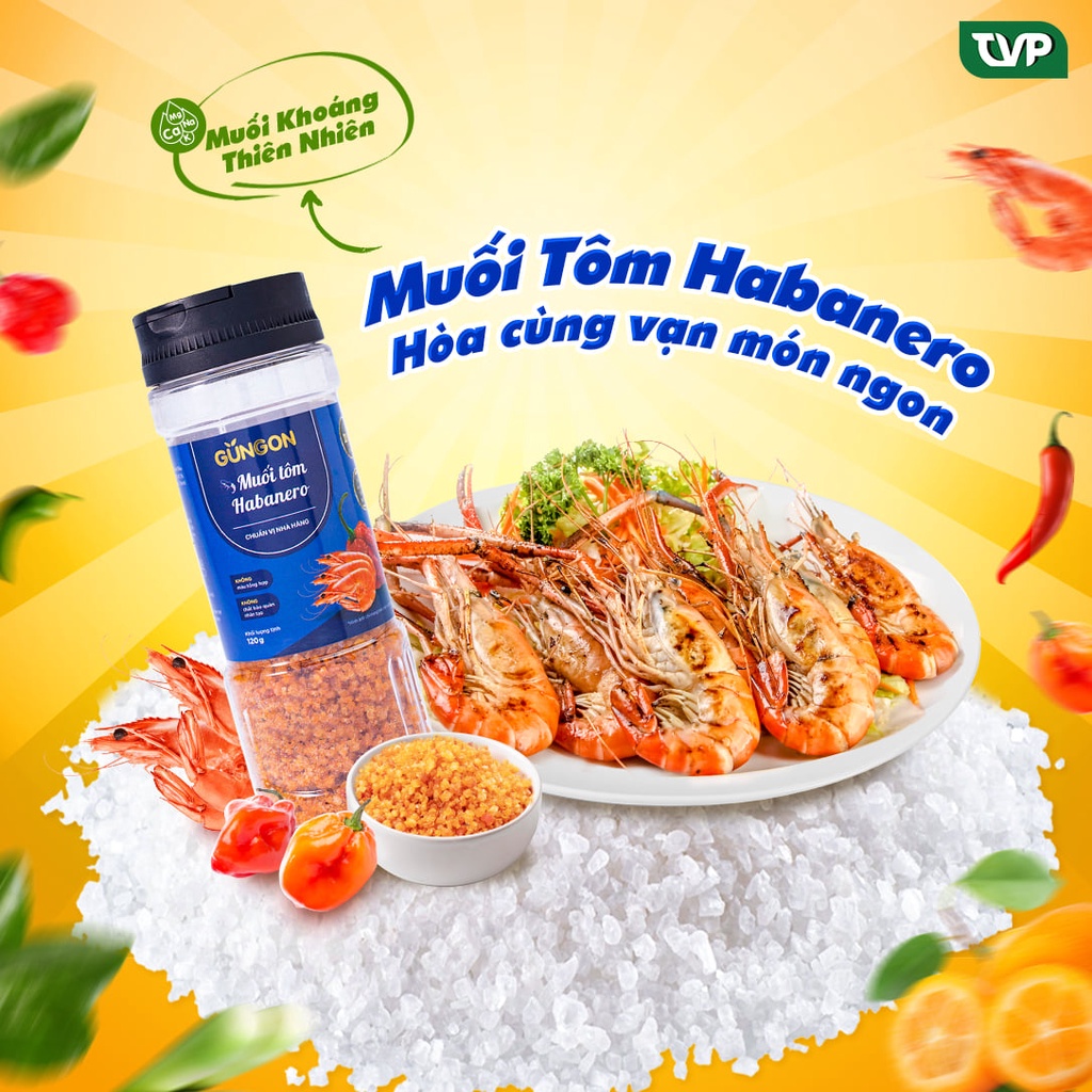 Muối chấm GUNGON muối tôm habanero/ muối ớt habanero/ muối tiêu kim quất/ muối tiêu lá chanh/ muối sả ớt 120gram