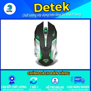 Chuột không dây pin sạc Detek Divipad Q1 Led màu đen